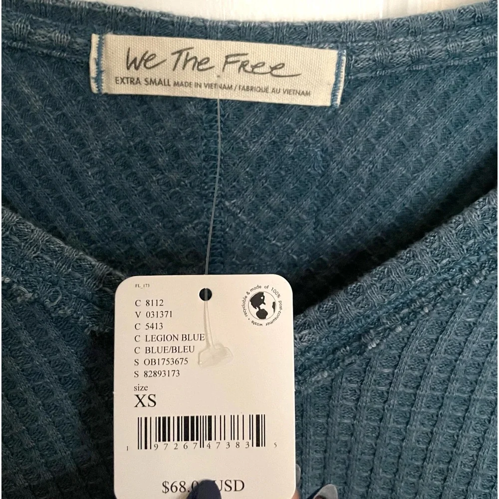 NWT Free People “We The Free Coraline Thermal” in Legion Blue Size XS - Picture 4 of 8